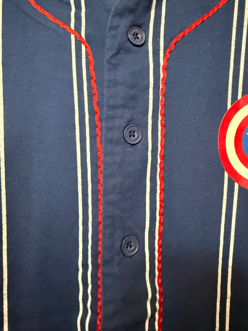 Marvel Men’s Captain America Blue Baseball Jersey Size Small - Picture 4 of 7